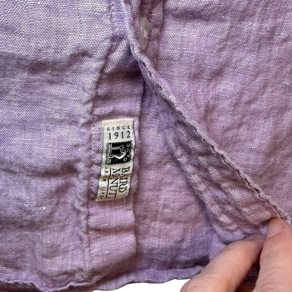 J. Crew Baird McNutt Irish Linen Slim Fit Shirt Mens Medium Lavender Purple